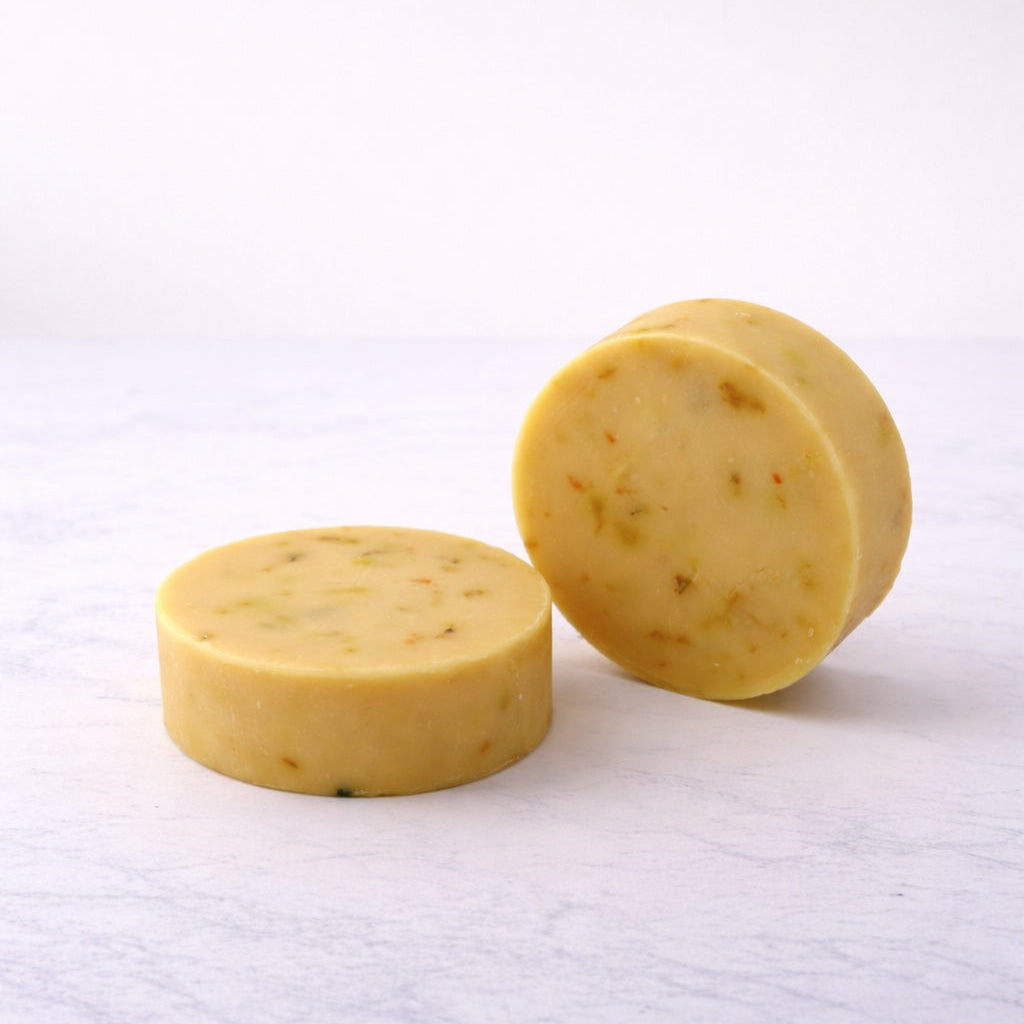 Two bars of rosehip and calendula soap