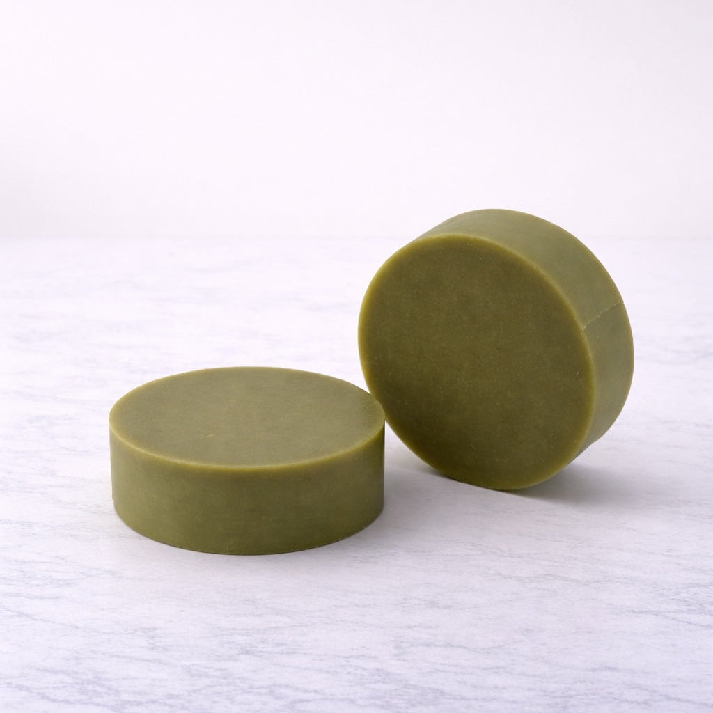 Two bars of avocado soap.
