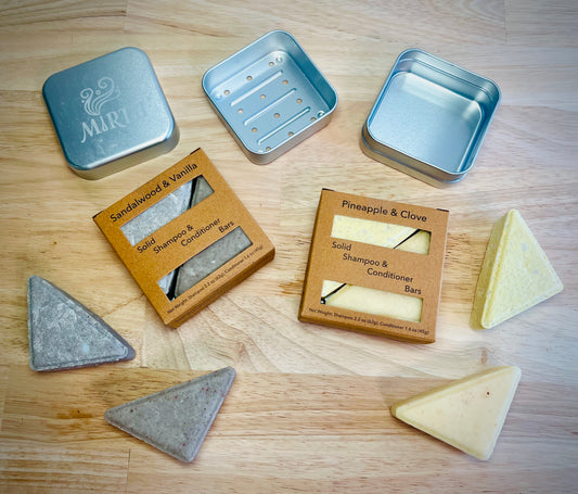 Shampoo & Conditioner Bars in Travel Tin
